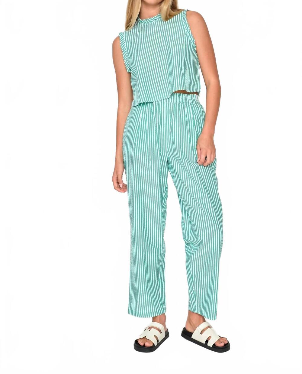 NEW DRA LOS ANGELES aviana top in green stripe
